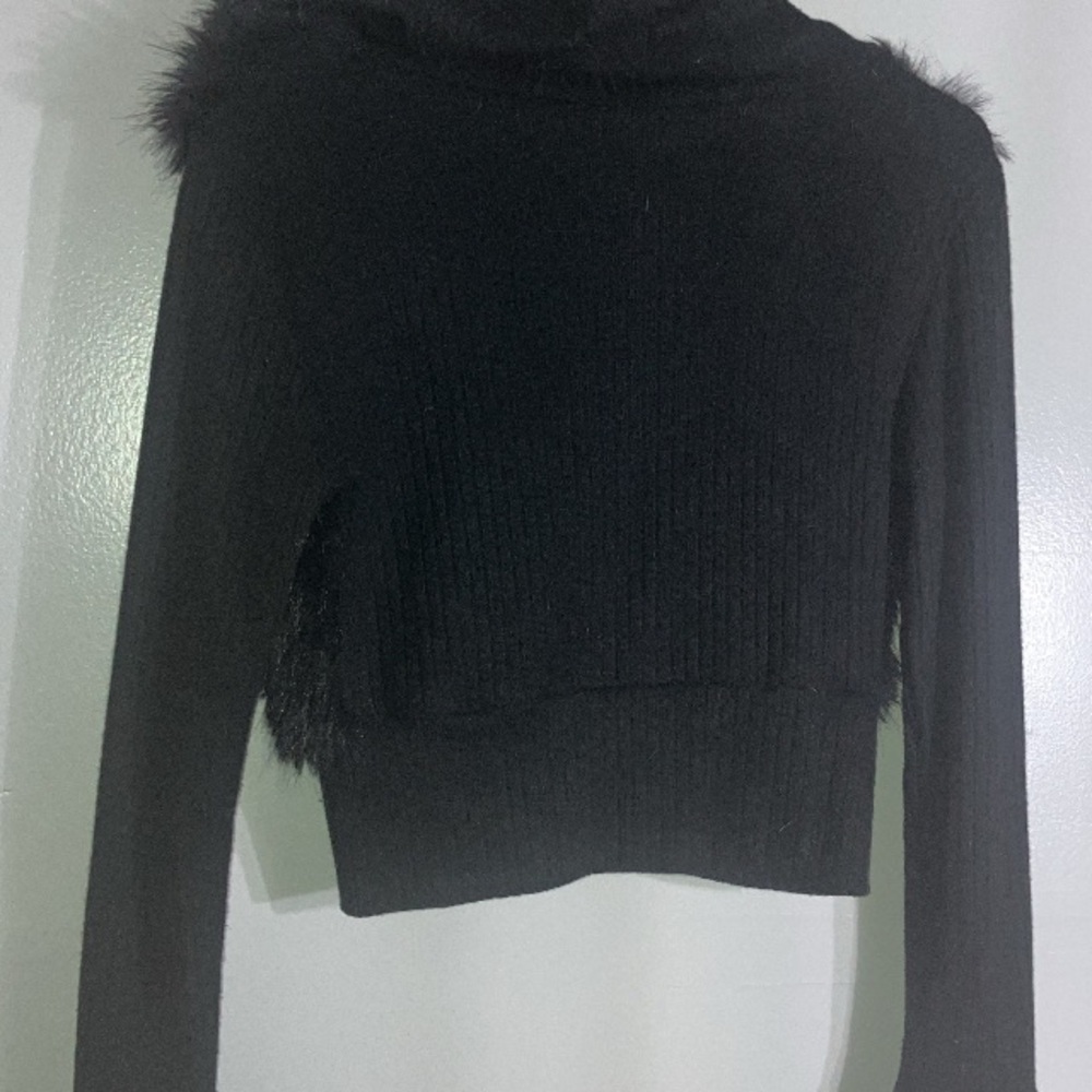 Goth zip up hooded leather jacket - Picture 4 of 4